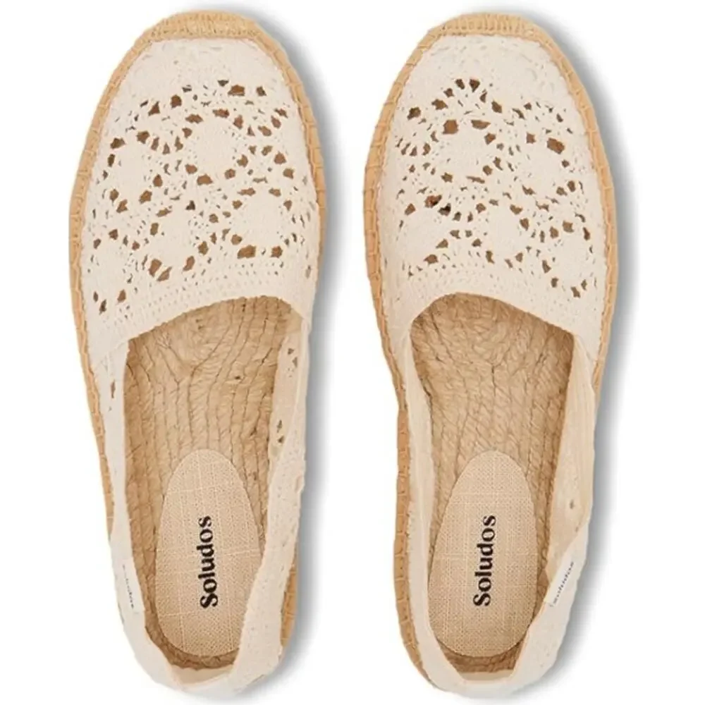 Soludos Women's La Concha Ivory The Original Espadrille Flats Size 8-8.5